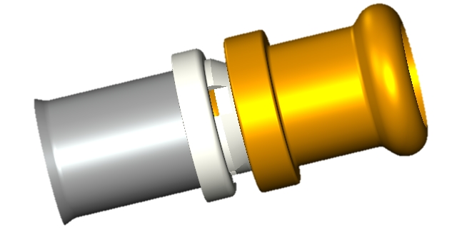 Adapteur PEXXA à sertir Cuivre EAU 15x16 profil-V 